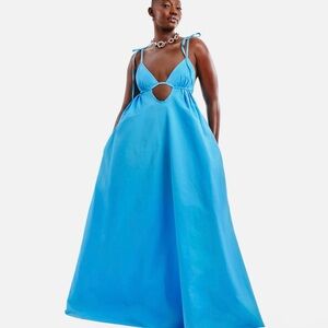 Hanifa Vibrant Blue Cut-Out Maxi Dress
